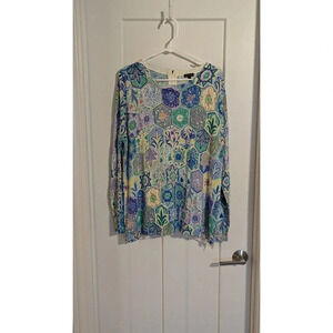 Talbots Print Sweater Tunic sz XL